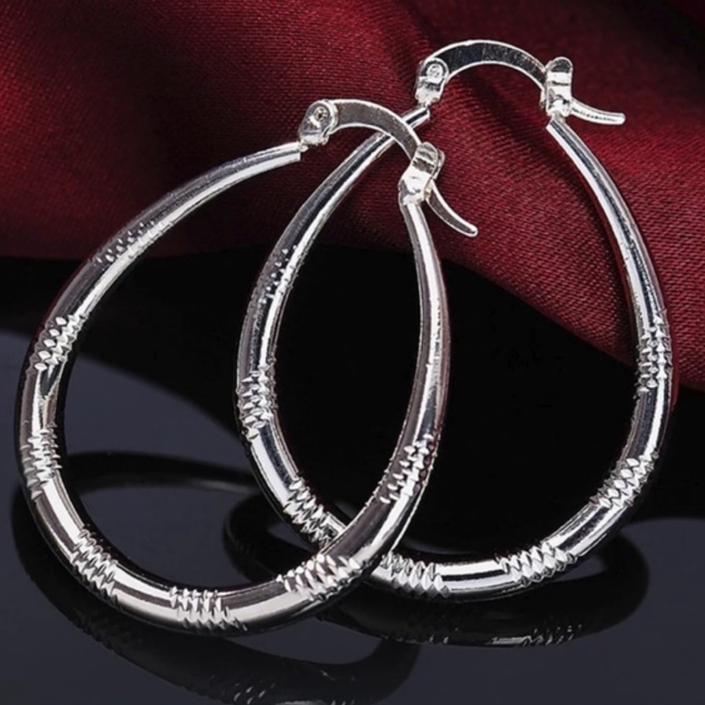 ***Luxury Circle 925 Sterling Silver Hoop Earrings